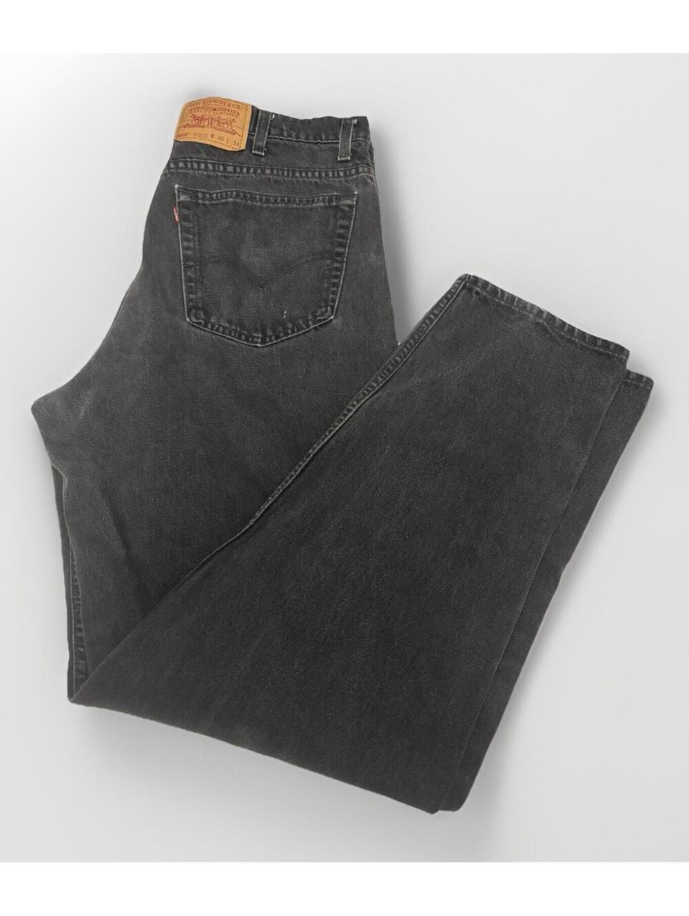 Men’s Levi’s 550 Black Relaxed Fit Tapered Size 40x34 Made In U.S.A. Jeans